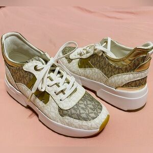 Michael Kors Gold and White Women's Sneakers